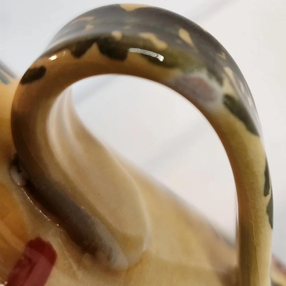 Italica‎ Ars vintage hand painted black olive motif creamer pitcher